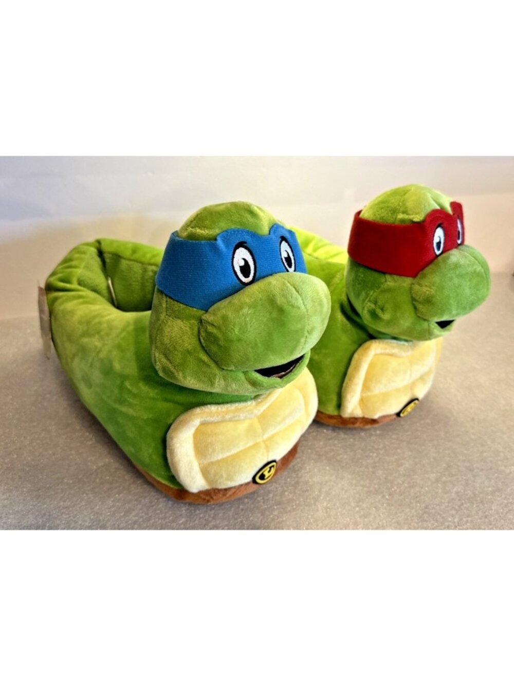 Teenage Mutant Ninja Turtles 3D Plush Slippers TMNT Leo & Raphael Size L/XL NWT